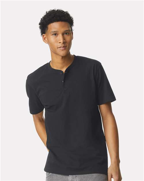 American Apparel CVC Henley Tee