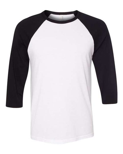 BELLA + CANVAS Three-Quarter Sleeve Baseball Tee