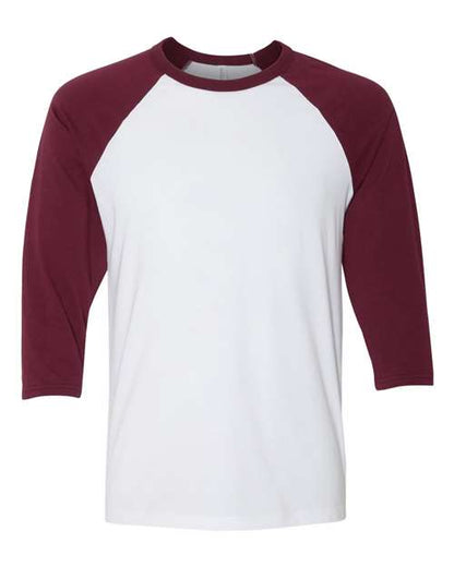 BELLA + CANVAS Three-Quarter Sleeve Baseball Tee